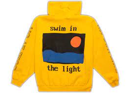 Kanye west hip hop 3m reflective plant flea market kid cudi enter galactic sweatshirts fluorescent green stars cpfm.xyz hoodies. Kid Cudi Swim In The Light Hoodie Yellow In 2021 Kid Cudi Hoodies Yellow Hoodie