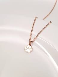 21k Rose Gold Paw Print Necklace Paw Necklace Animal Lover Gift Dog Lover Necklace Cat Lover Gift Paw Gold Paw Print Paw Print Necklace Dog Lover Necklace
