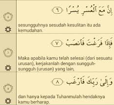 Baca surat asy syams lengkap bacaan arab, latin & terjemah indonesia. Qs Asy Syarh 6 8 F A J A R N I S F I