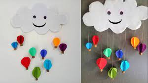 Wall decoration home made art and craft. Wall Hanging Paper Air Hot Balloon Diy Easy Wall Hanging Art Tutorial Wall Decoration Ideas Youtube