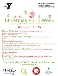 Dress as a member of the christmas nativity or any of the 12 days of christmas gift ideas. Christmas Spirit Week A Chance You Fremont Family Ymca Facebook