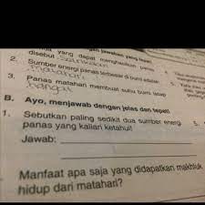 Sebutkan 2 Sumber Energi Panas Yang Kamu Ketahui