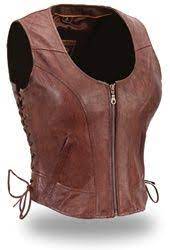 Women S Brown Leather Motorcycle Vest Side Lace Leather Bound Online Leather Vest Leather Women Women Leather Vest
