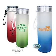 20 Oz Halcyon Frosted Glass Bottle With Solid Lid Bottle Glass Bottles Promotional Drinkware