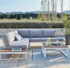 salon bas de jardin san diego aluminium blanc 5 personnes au meilleur prix en stock li piccoli spazi esterni tavolo e sedie da giardino salotti all aperto