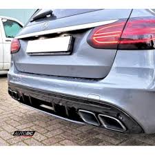Diffuseur Embouts Noir Look C63 Amg Look Facelift Mercedes Classe C W205 Berline Break 14 20 Pour Pdc Autodc