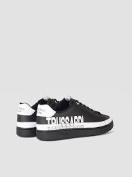Faux Leather Sneakers With Logo Pattern