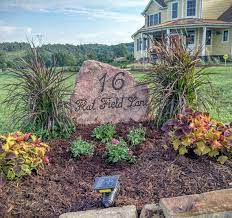 We offer custom cursive house number & street name designs with perfect installation.we are the first & original company doing only house numbers. Address Stone Artificial With House Number And Address Etsy