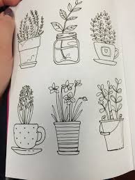 Flower Pot Doodles Flowers Sketch Book Doodle Drawings Flower Doodles