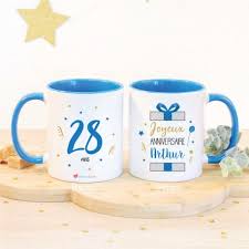 Mug Bleu Joyeux Anniversaire Cadeau Personnalise Joyeuse Anniversaire Joyeux Anniversaire Cadeaux Anniversaire