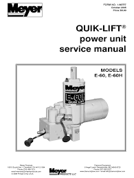 Meyers snow plow wiring diagram e60 at marks web. Meyer E 60 Quik Lift Service Manual Pdf Download Manualslib