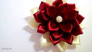 Dilekatkan pada kain dengan cara. Diy Ribbon Flower Cara Membuat Bunga Dari Pita Satin