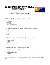 This post was created by a member of the buzzfeed commun. European History Trivia Questions Ii Trivia Champ