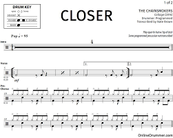 Closer The Chainsmokers Drum Sheet Music Onlinedrummer Com Drum Sheet Music Drums Sheet Sheet Music