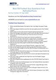 Apr 26, 2020 · best 120 football quiz questions, trivia and answers! Football Quiz Questions Myfootballfacts Quiz Premier League Teams Football Trivia Questions