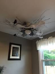 Halloween Ceiling Fan Creepy Birds And Spider Webs Halloween Ceiling Diy Holiday Decor Ceiling Fan Halloween