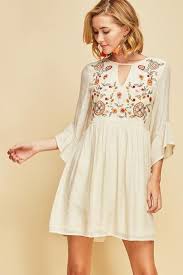 Entro Enjoy Today Embroidered Dress Natural Embroidered Dress Lovely Dresses One Piece Dress
