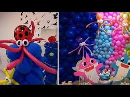 صنع اخطبوط من البالون لحفلة عيد ميلاد بيبي شارك how to make octopus for baby shark birthday youtube baby shark shark baby
