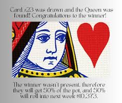QUEEN OF HEARTS RESULTS: MOOSE MEMBERS ONLY QUEEN LIVES Number Drawn: 38  Card: 7 of ♣️ Next Pot: $5,380 GOOD LUCK NEXT WEEK!!!