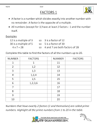 4th Grade Math Worksheets Factors 4th 1 Gif 1 000 1 294 Pixels Factors And Multiples Math Worksheets Math Printables