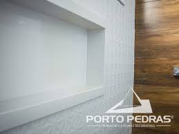 Nicho De Banheiro Em Aglostone Branco Prime Branco Prime Banheiro Pedras Decorativas