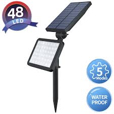 Ousfot Solarstrahler Fur Aussen Solarleuchten Garten Solarlampen Fur Aussen Mit Erdspiess 48 Leds Solarspot 5 Beleuchtungsmodi Wasserdicht Amazon De Beleuchtung