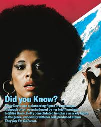 Betty Davis was a pioneering figure in funk music. Although often  overshadowed by her brief marriage to Miles Davis, Betty consolidated her  place as a key figure in the genre, especially with
