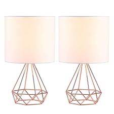 Co Z Modern Table Lamps For Living Room Bedroom Set Of 2 Rose Gold Desk Lamp With Hollowed Out Base A Rose Gold Lamp Lamps Living Room Table Lamps For Bedroom