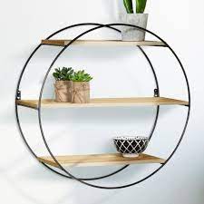 Sublimez votre intérieur avec notre sélection d'étagères murales design ainsi que nos bibliothèques déco ultra tendance. Etagere Murale Ronde Lily 3 Niveaux Bois Et Metal Design Industriel Cdiscount Maison