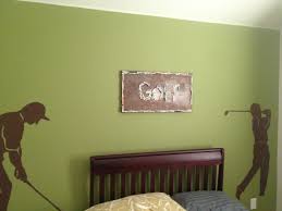 My Son S Golf Themed Room Used Golf Tees And Pencils From Golf Courses All Of Which Were Found In Our Grandparents Gara With Images Golf Room Room Themes Bedroom Themes