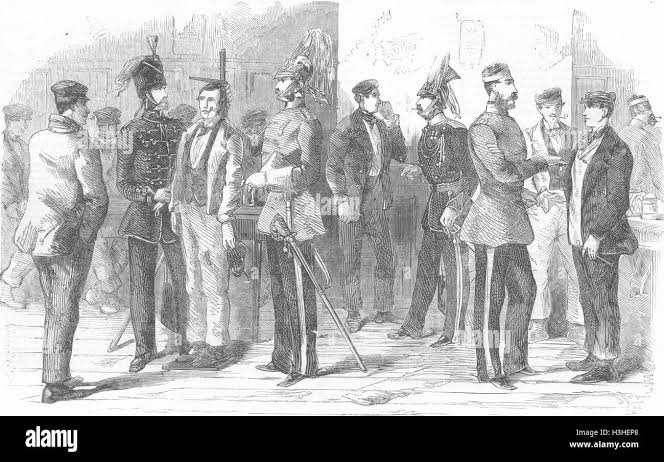 INDIA Recruiting cavalry for India 1857. Illustrated London News Stock Photo - Alamy