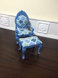 1 12 scale dollhouse miniature accent chair with ottoman etsy accent chairs chair miniature chair