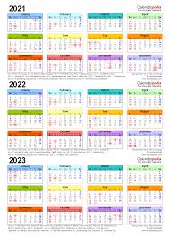 Calendar 2021, 2022, 2023, 2024, 2025, 2026, 2027 years. 2021 2023 Three Year Calendar Free Printable Pdf Templates