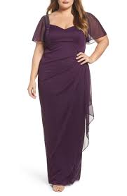 Embellished Side Pleat Gown Main Color Plum Womens Shift Dresses Lace Shift Dress Dresses