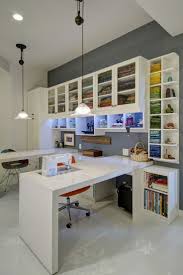 An All White Design Provides A Blank Slate In This Custom Sewing Station Allowing Your Colorful S Sewing Room Inspiration Craft Room Design Sewing Room Design