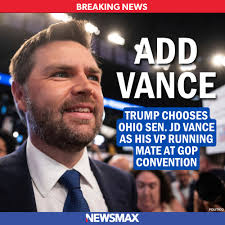 VANCE IS THE VP: Ohio Sen. JD Vance has been selected by former President  Donald Trump as his running mate for the 2024 presidential election,  announced