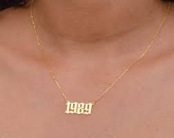Birth Year Necklace Etsy