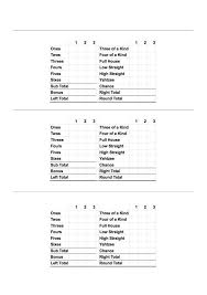 Yahtzee Free Download Free Download Yahtzee Score Sheet