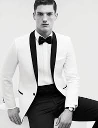 White Tuxedo With Black Satin Trim Wedding Suits Men Black And White Tuxedo White Tuxedo