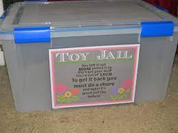 Toy Jail When Your Kids Leave Out Their Toys Laying Around The House Put Them In This Box Choose A Fitting Chore For Chores For Kids Activities For Kids Kids