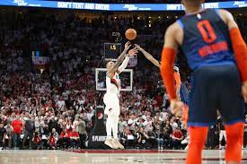 Don't even think about trying this. The Legend Grows Portland Trail Blazers Beat Oklahoma City Thunder Behind Damian Lillard Buzzer Beater Oregonlive Com