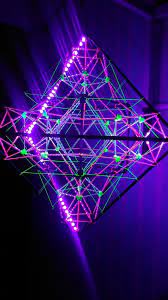Fluorescent Led Octahedron Decorative Multidimensional Art Etsy Sacred Geometry Art Octahedron Geometry Art