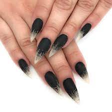 30 Amazing And Creative Halloween Nail Art Designs Black Stiletto Nails Black Nail Designs Stiletto Nails Designs