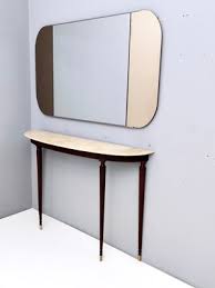 Make a dazzling first impression with the vinnova florence mirror.simple lines with wood frame,matching with the vanity while adding a dash of elegant functionality.your houseguests will marvel at your decorating ingenuity. Large Rectangular Wall Mirror With Two Lateral Bronze Stripes 1970s For Sale At Pamono