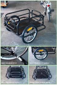 Bicycle Cargo Dog Trailer 16 Q R Bike Wheels Folds Flat 60kg Max Cruiser Bike Accessories Dog Trailer Bicycle Trailer