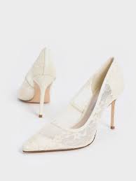 Cream Lace Stiletto Pumps Charles Keith Pl