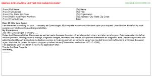 Obstetrics Gynecologist Application Letters