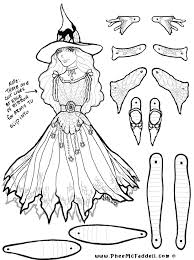 Marcella Witch Puppet Www Pheemcfaddell Com See More Fairy Dolls To Color And Assemble At Http Www Pheemcfadd Paper Dolls Paper Puppets Vintage Paper Dolls