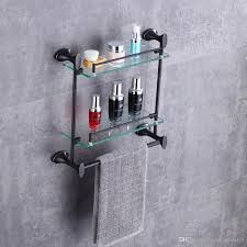 Make bath time more pleasurable by stocking up on bronze bath towels, hand towels, and washcloths from zazzle today! Luxury Oil Rubbed Bronze Bathroom Shelf Dual Glass Tiers W Towel Bar Wall Mount Bath Edemia Home Garden