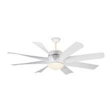 Monte Carlo Turbine 56 In Integrated Led Indoor Outdoor Matte White Ceiling Fan With Light Kit And Remote Control Ceiling Fan White Ceiling Fan Ceiling Fan With Remote